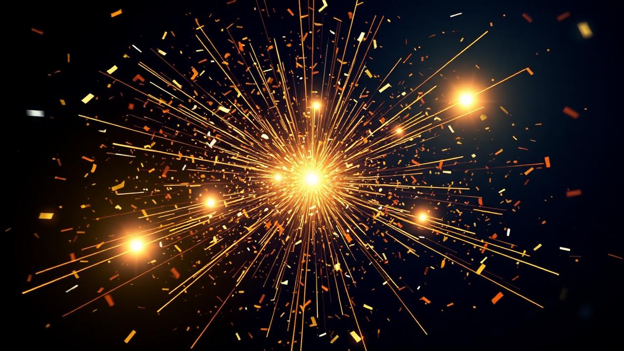 A celebratory burst of golden sparks marking a big jackpot moment on our platform