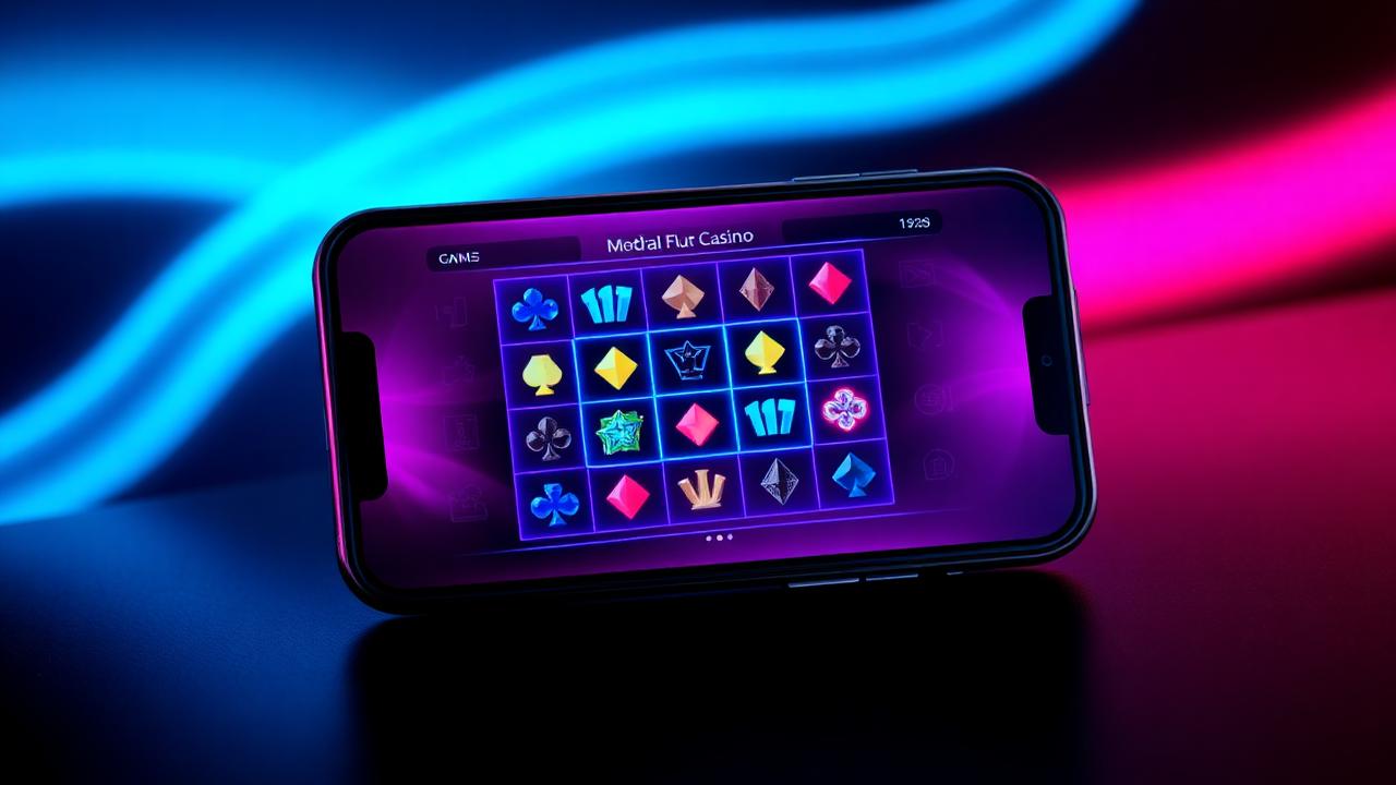 Smartphone displaying the SpinBlitz social casino lobby
